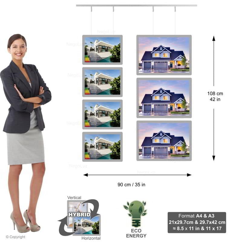 Estate Agent Frame - NegoLuz UK Panneau Led Vitrine 2c 4a4 3a3