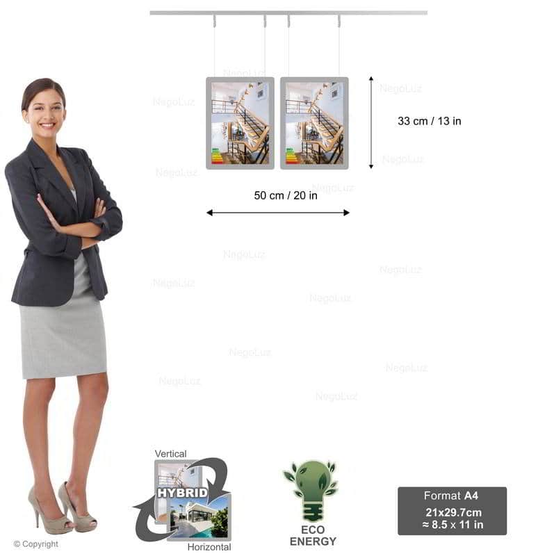 Estate Agent Window Illuminated Displays 2 - NegoLuz UK Ecran Vitrine Agence Immobiliere A4v 1r2c