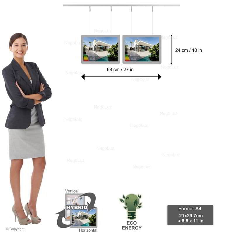 Estate Agent Window Illuminated Displays - NegoLuz UK Porte Affiche Agence Immobiliere A4h 1r2c