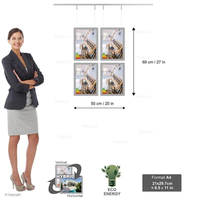 Light Box Window Display 2 - NegoLuz UK Ecran Vitrine Agence Immobiliere A4v 2r2c