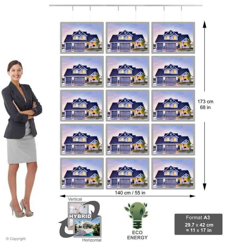 Negoluz Best Company Light Box - NegoLuz UK Porte Affiche Suspendu Vitrine Led A3h 5r3c