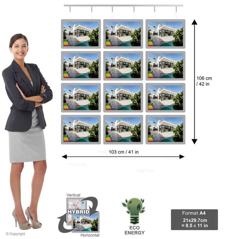 Real Estate Display Cable - NegoLuz UK Porte Affiche Agence Immobiliere A4h 4r3c