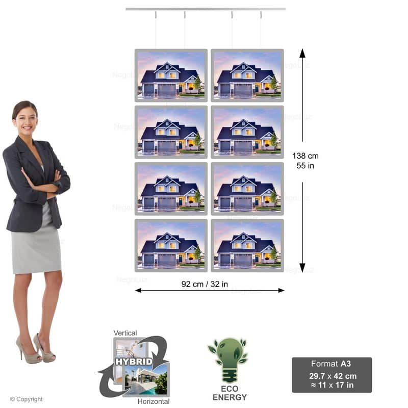 Sale Estate Agent Window Display - NegoLuz UK Porte Affiche Suspendu Vitrine Led A3h 4r2c