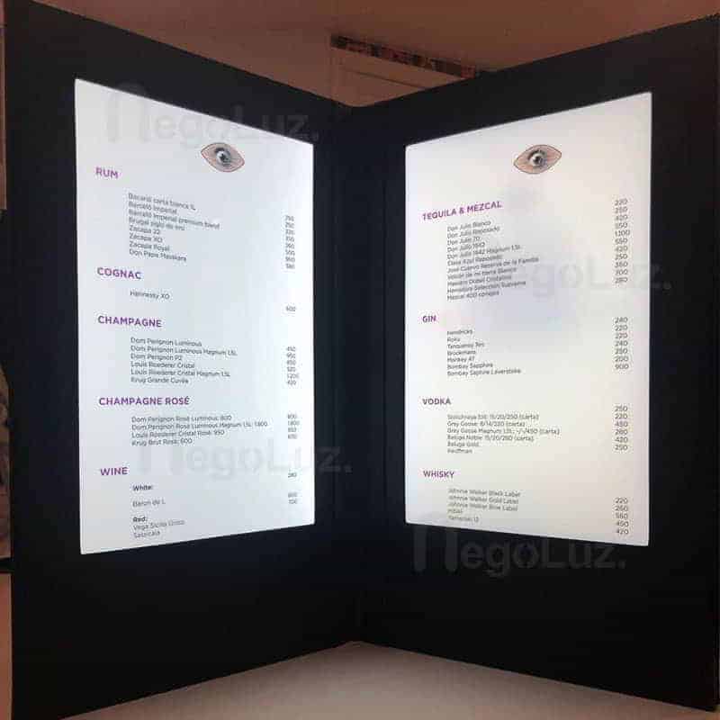 Menu Restaurant Lumineux Led