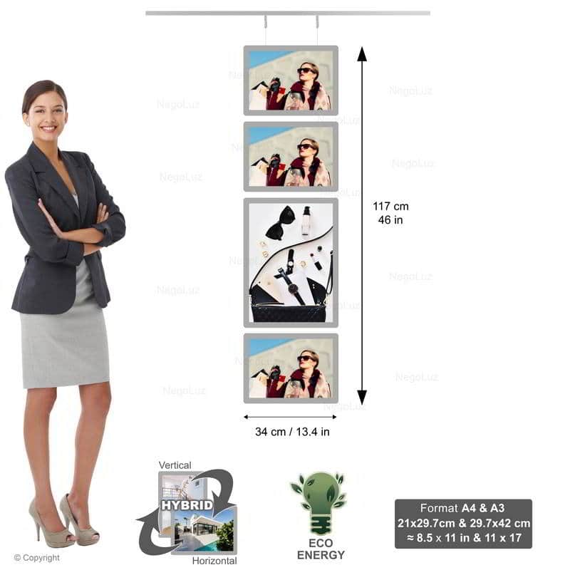 Window Illuminated Poster Led - NegoLuz UK Porte Affiche Vitrine 3a4 1a3