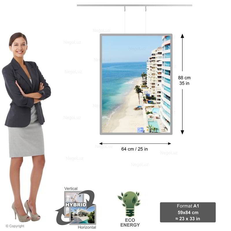 Window Led Poster Frame - NegoLuz UK Panneau Led Vitrine 1c 1a1